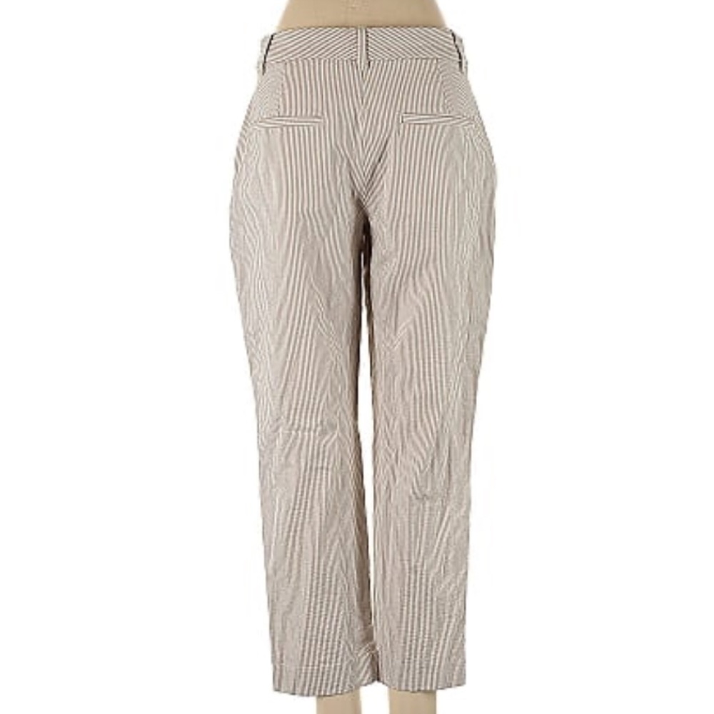 GAP Pants Women’s Sz 6 Spring Summer White Pinstriped Cotton Slim Ankle